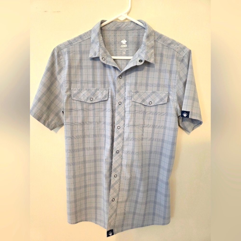 Men's Rabbit Light Blue High Country Short Sleeve Running Shirt